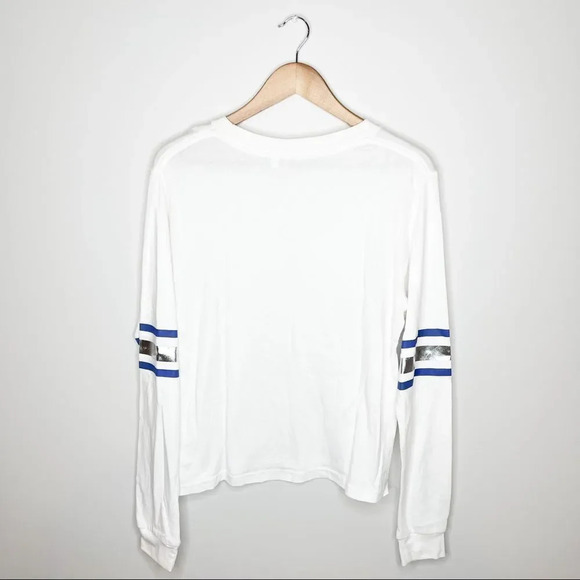 Good American The Metallic Stripe Crew Neck Tee - Picture 6 of 8